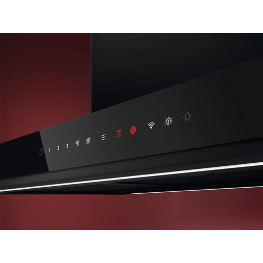 AEG 8000 AuroraTech® 90cm Cooker Hood - Black - Close up control panel shot