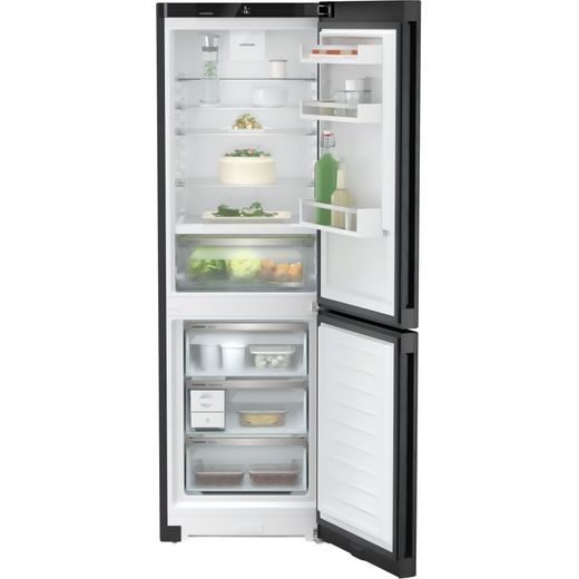 Liebherr Plus Frost Free Fridge Freezer - Black - Doors open
