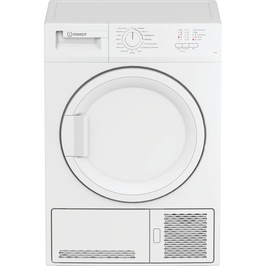 Indesit 8Kg Condenser Tumble Dryer - White - Front high perpsective shot