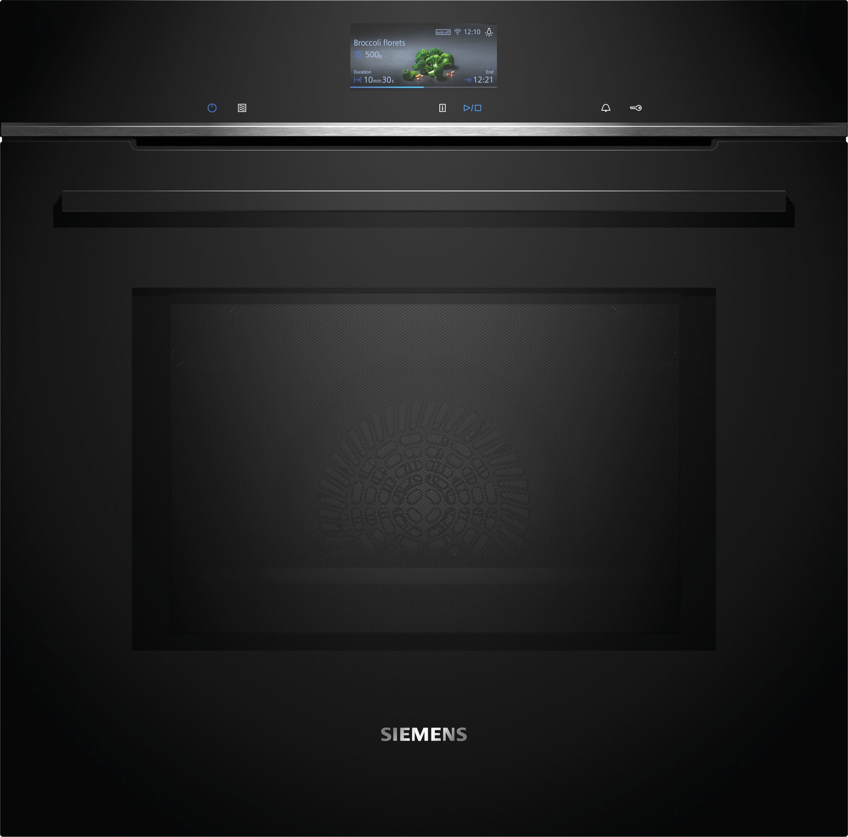 Siemens IQ-700 HM776G1B1B Built In Electric Single Oven with Microwave Function and Pyrolytic Cleaning - Black, Black