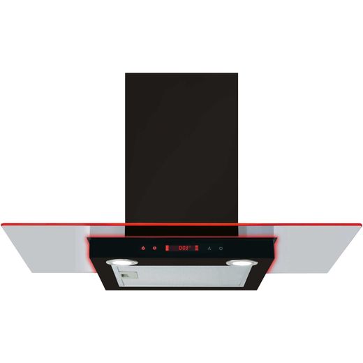 CDA EKN90BL 90 cm Chimney Cooker Hood - Black - D Rated
