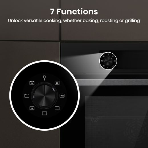 Hisense Built In Electric Single Oven - Black - Annotation - 7 functions