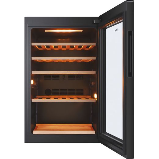 Haier Wine Cooler - Black - Front with door open shot