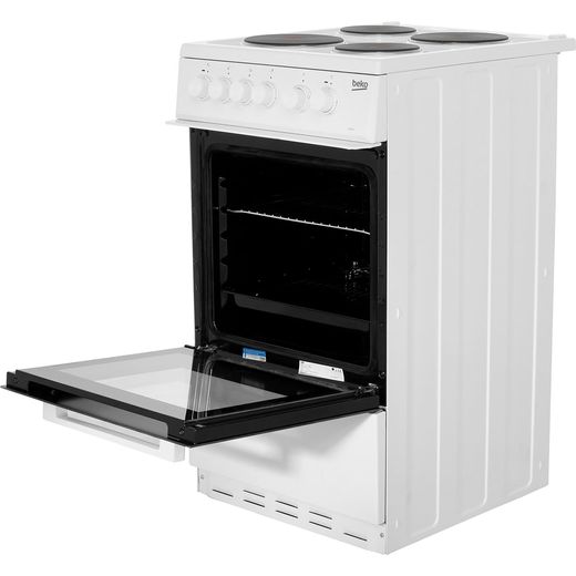 Beko KS530W 50cm Electric Cooker with Solid Plate Hob - White
