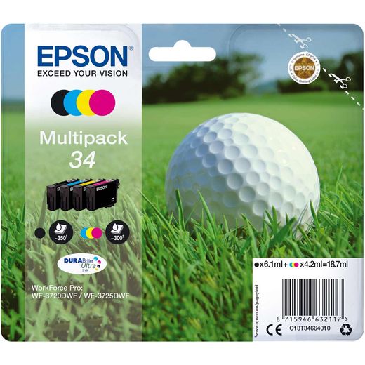 Epson Golf Ball Multipack 4-colours 34 DURABrite Ultra Ink Cartridge