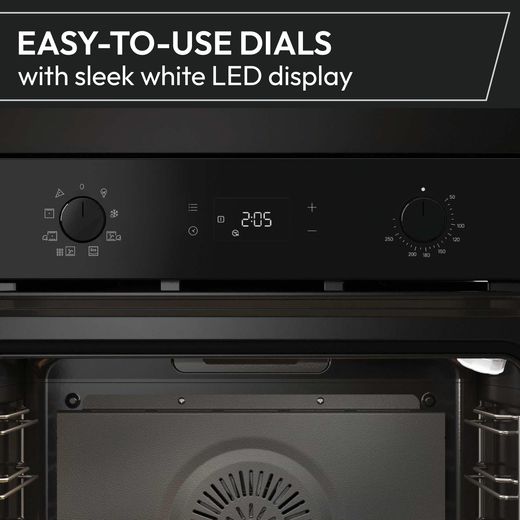 Hoover Collection 3 HO6 H3AT1ATB Built In Electric Single Oven - Black - Annotation - LED display