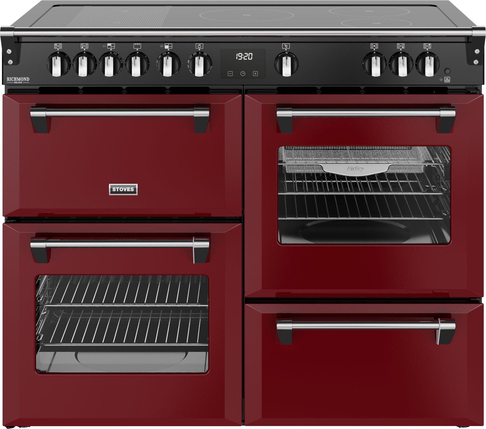 Stoves 110cm Induction Range Cooker - 4 Ovens - Garnet Red