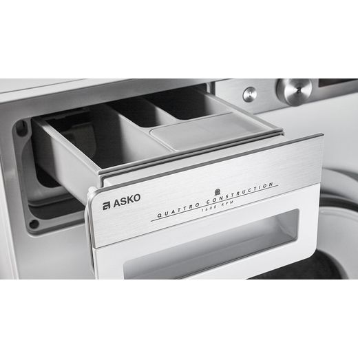 ASKO W5096RW.UK 9kg Washing Machine with 1600 rpm - White - Detergent drawer open