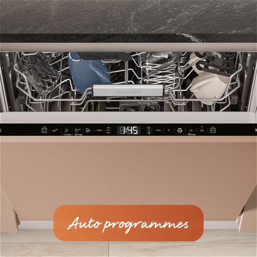Hotpoint Fully Integrated Standard Dishwasher - Black - Annotation - Auto programme shot