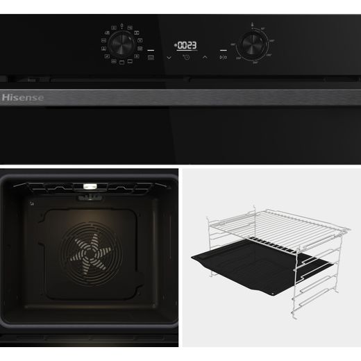 Hisense Hi2 HIPK2PBN60G1 Built In Electric Single Oven and Gas Hob Pack - Close up detail shot