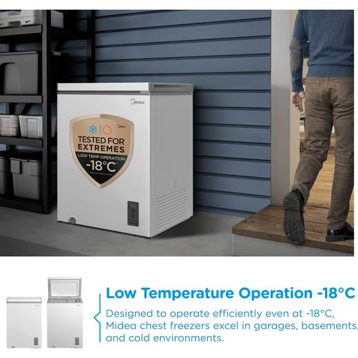 Midea MDRC154FZE01 Chest Freezer - White - Annotation - Low temp shot