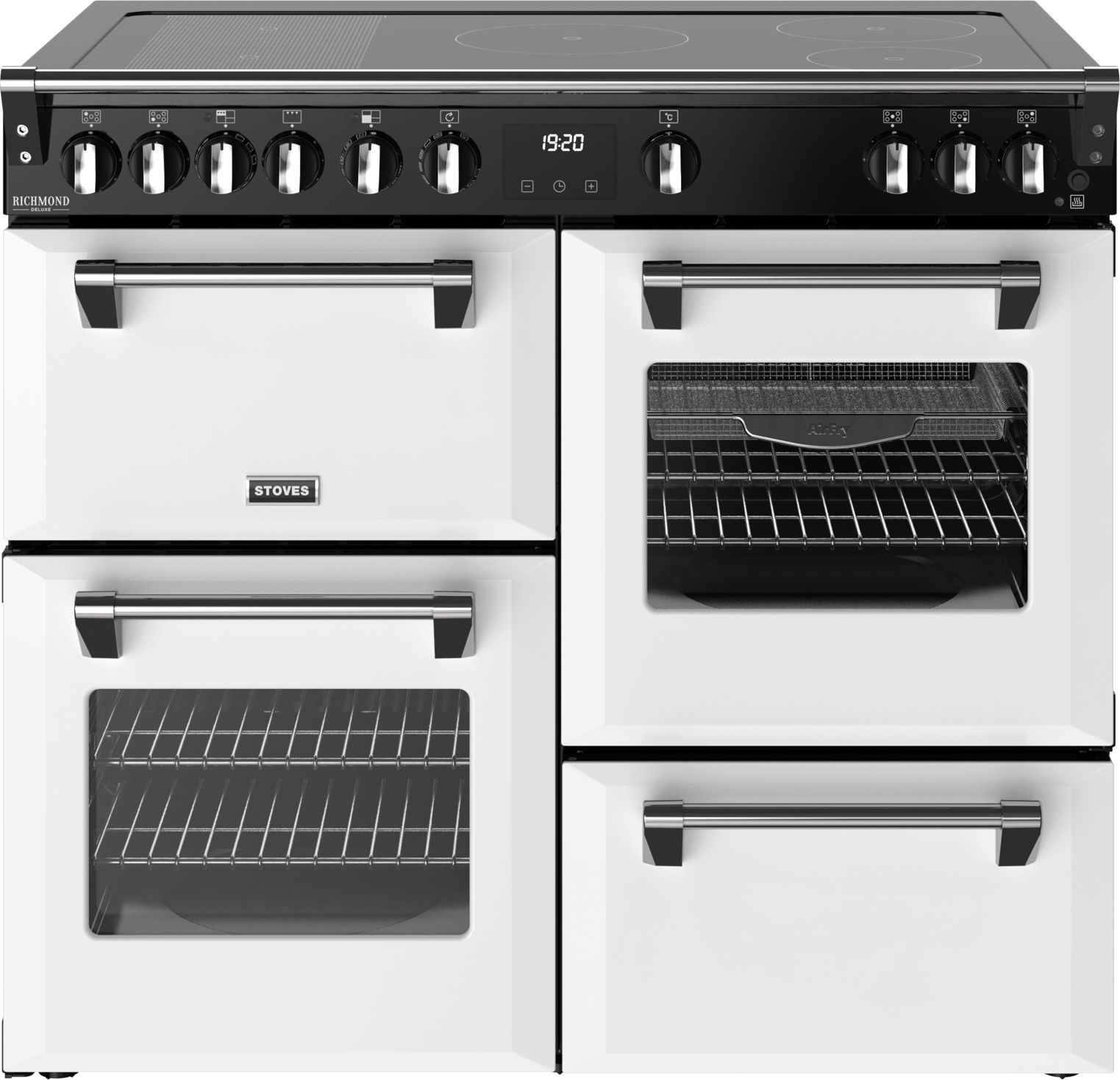 Stoves 100cm Electric Range Cooker - Induction Hob - 4 Ovens - Ice White
