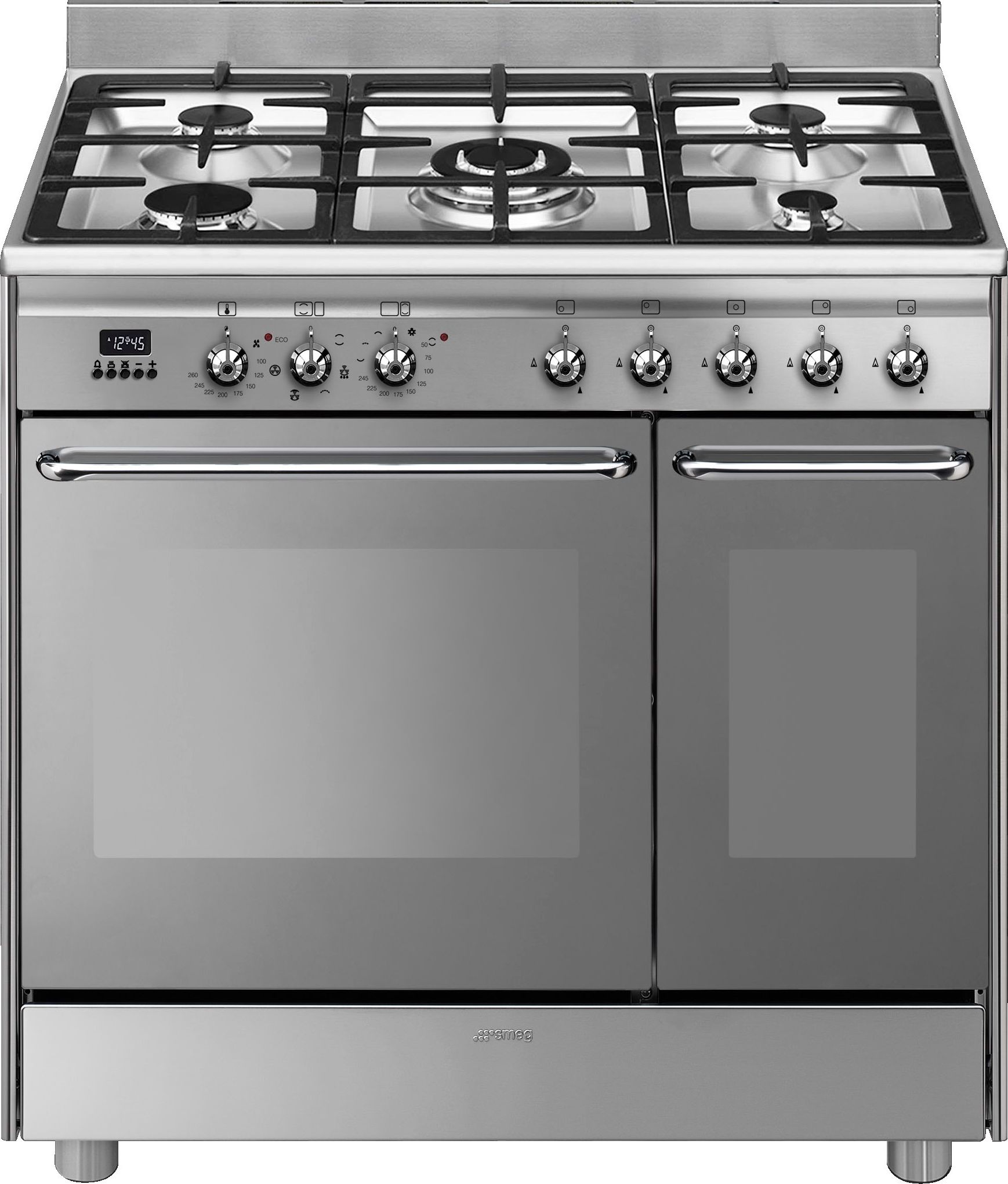 Smeg Concert CG92X9 90cm Dual Fuel Range Cooker - Stainless Steel - A/A Rated, Stainless Steel