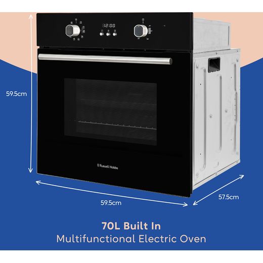 Russell Hobbs RHEO7005B/02 Built In Electric Single Oven - Black - Dimensions
