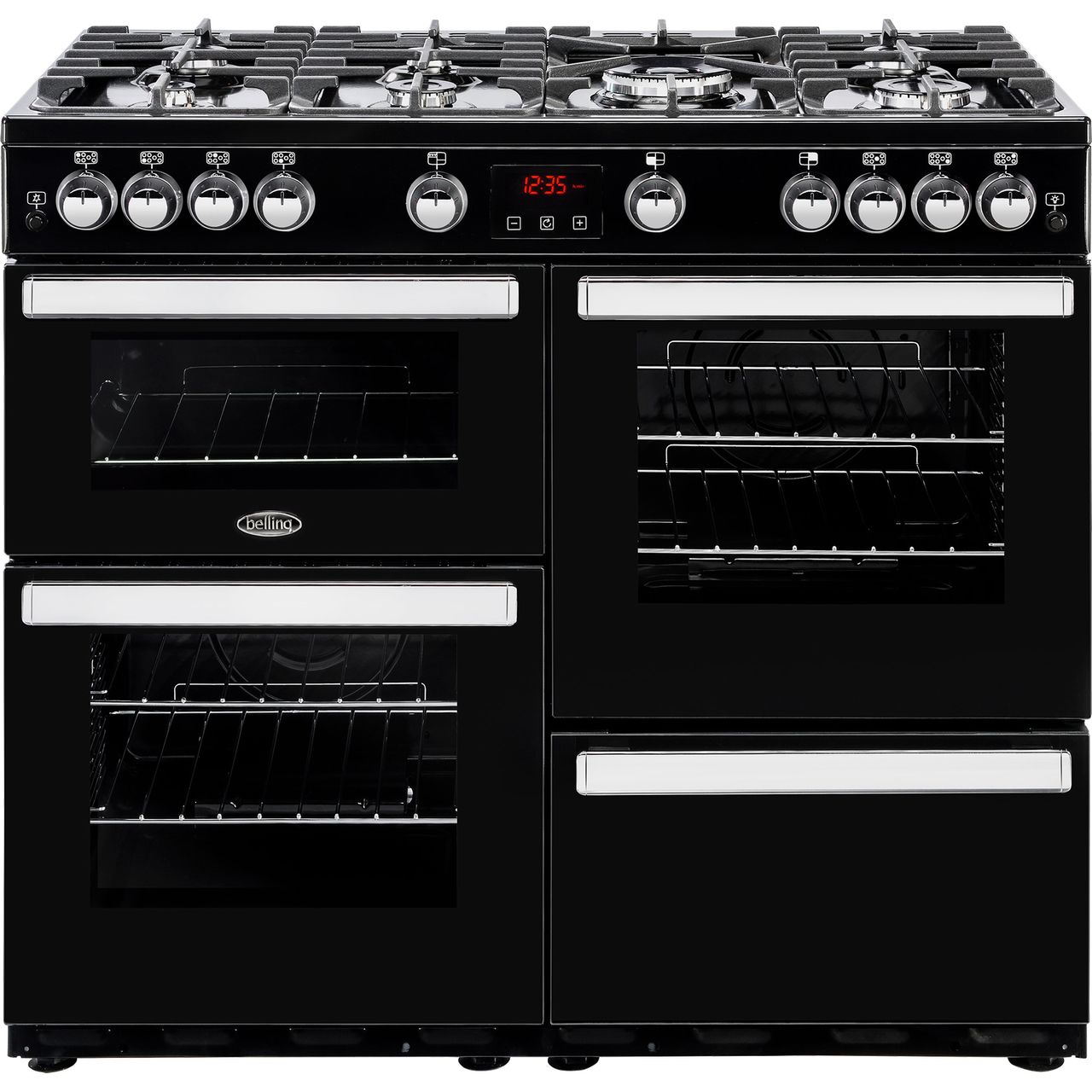 Belling Cookcentre100g 100cm 7 Burners A A Gas Range Cooker Black New From Ao Ebay