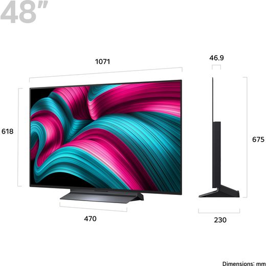 LG C55LA 48" 4K Ultra HD OLED Smart TV - Dimensions