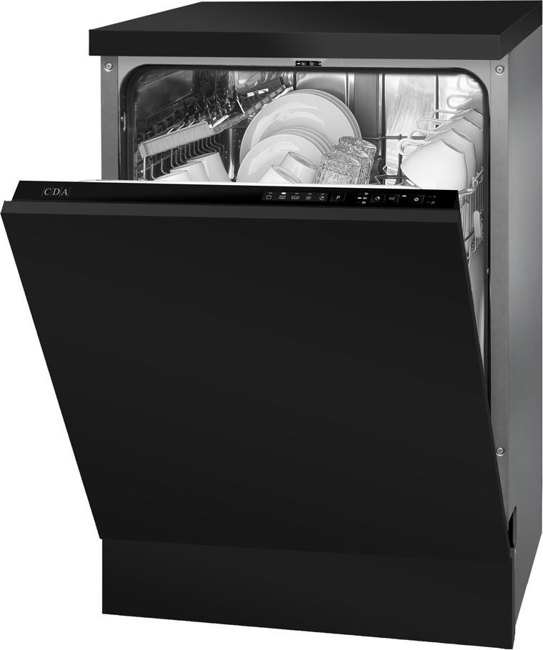 CDA SCD6011 Integrated Full Size Dishwasher - Black