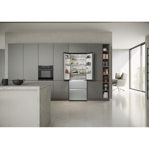 Haier FD 70 Series 5 American Fridge Freezer - Stainless Steel - Fridge freezer with door open shot