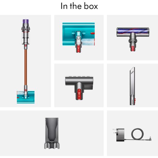 Dyson V10 Submarine Wet and Dry Cleaner - Blue / Silver - Annotation - In the box