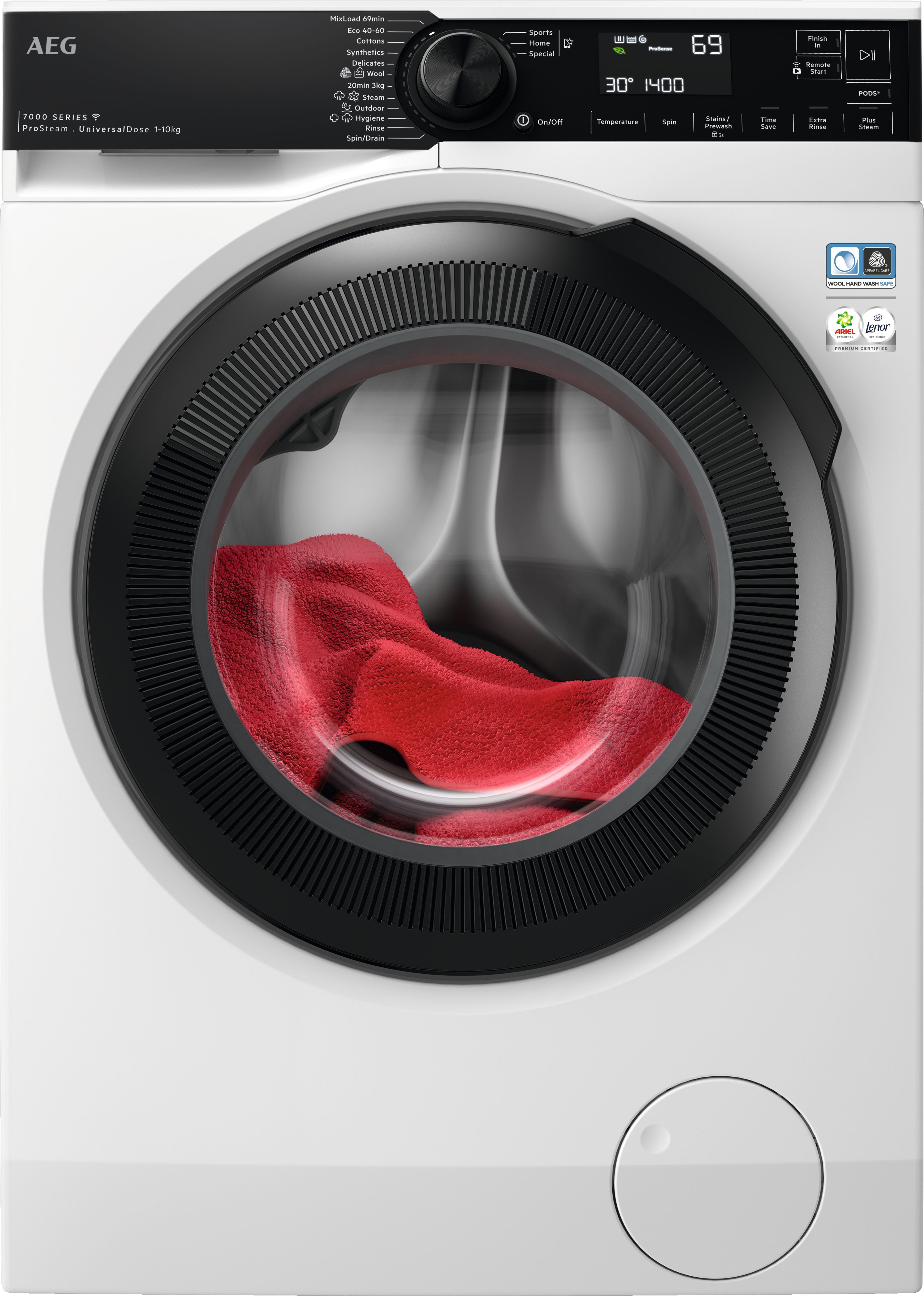 AEG LFR74164UC 10kg Washing Machine with 1600 rpm - White - A Rated, White