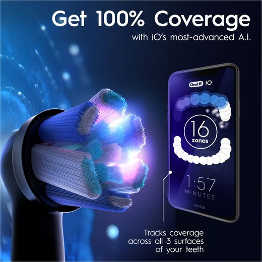 Oral B iO™ 9 Electric Toothbrush - Rose Quartz - Annotation - 100% coverage shot