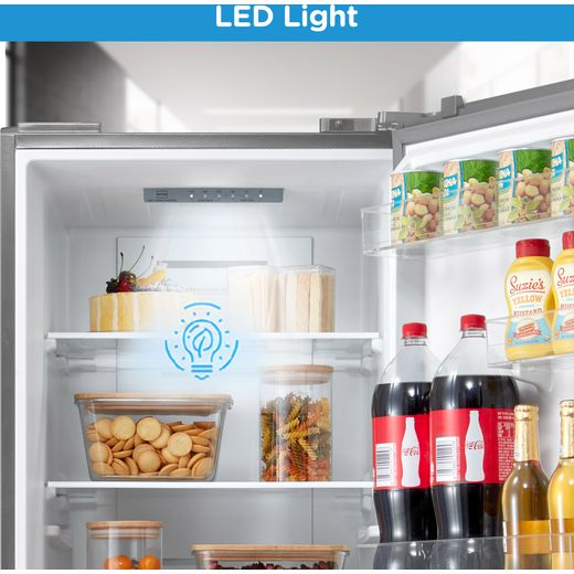 Midea 50/50 Total No Frost Fridge Freezer - Silver - Annotation - LED light shot