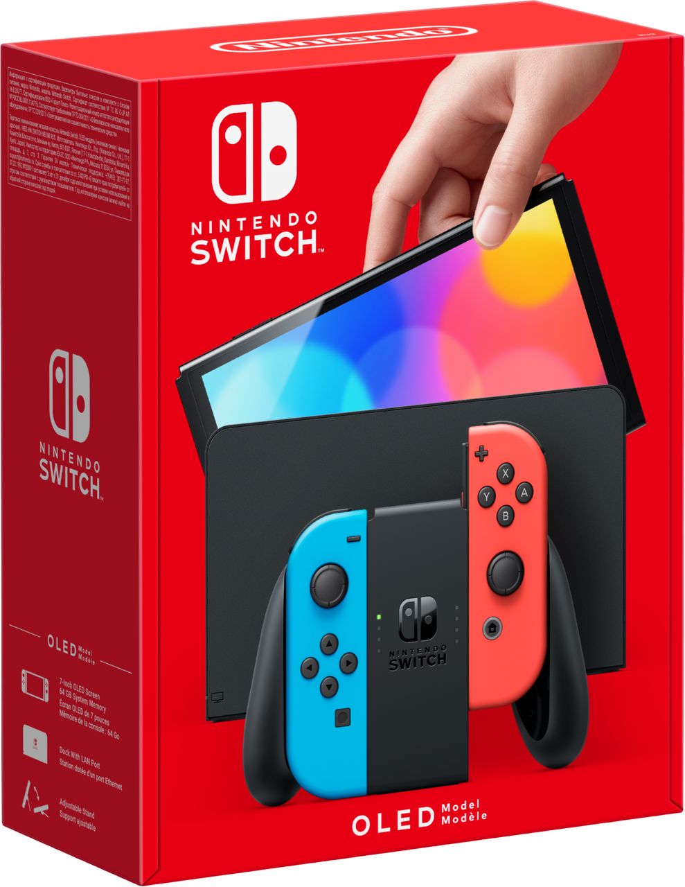 10007457 | Nintendo Switch OLED 64GB – Red & Blue | ao.com