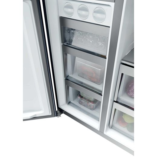 Haier Series 7+ American Fridge Freezer - Black - Close up freezer drawers shot