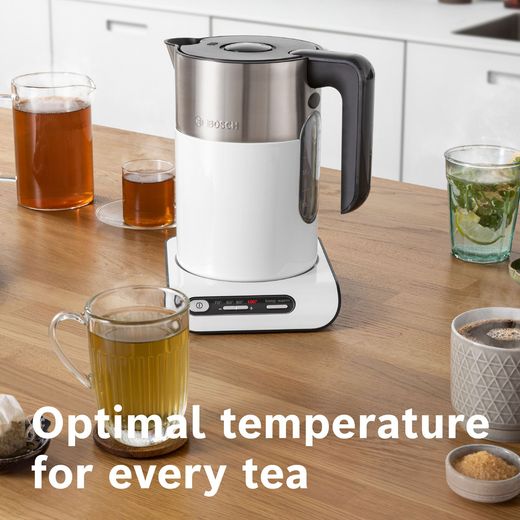 Bosch Styline TWK8631GB Kettle - White / Stainless Steel - Annotation - optimal temp shot