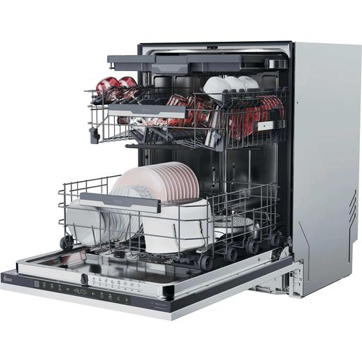 Hoover H-DISH 500 Fully Integrated Standard Dishwasher - Anthracite - left perpsective with door open shot