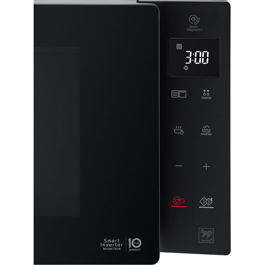 LG NeoChef™ MH6535GIS 25 Litre 27cm High, Freestanding Small Combination Microwave Oven - Black - Control panel shot