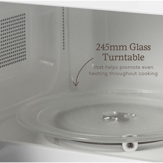 Haden 215635 20 Litre 24cm High, Freestanding Small Microwave - Black - Annotation - 245mm glass turntable