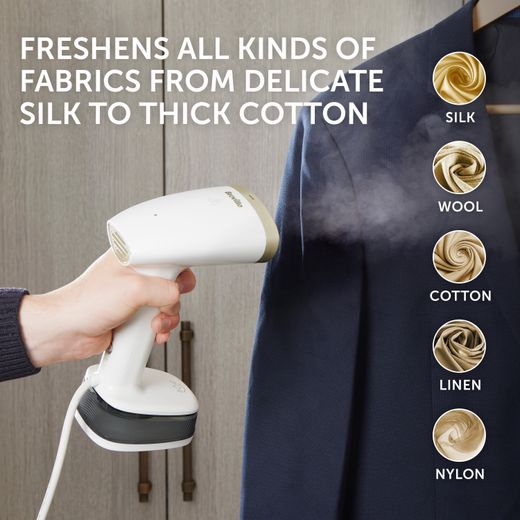 Breville Steam Generator Iron - White / Gold - Annotation - Freshen all fabrics shot
