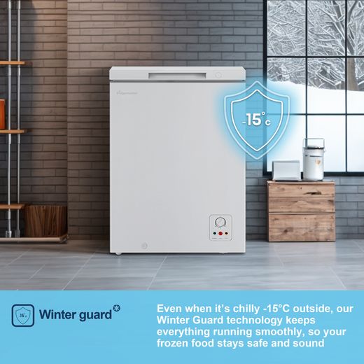 Fridgemaster Chest Freezer - White - Annotation - winter guard shot
