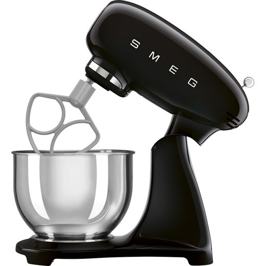 Smeg 50's Style SMF05BLUK Stand Mixer - Black - Side shot lifted out of bowl