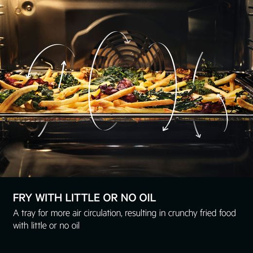 AEG 6000 SenseCook® TS6PB521AB Built In Electric Single Oven with Pyrolytic Cleaning - Black - Annotation - Fry with little to no oil