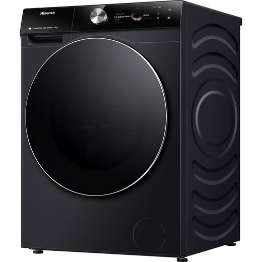 Hisense WF7S1247BB 12kg Washing Machine with 1400 rpm - Black - Left perspective shot