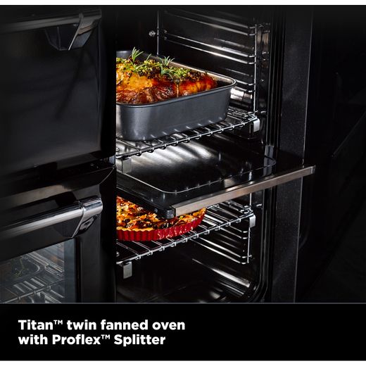 Stoves Richmond Deluxe 90Ei RTY 90cm wide Electric Range Cooker with Induction Hob - Black - Annotation - Proflex shot