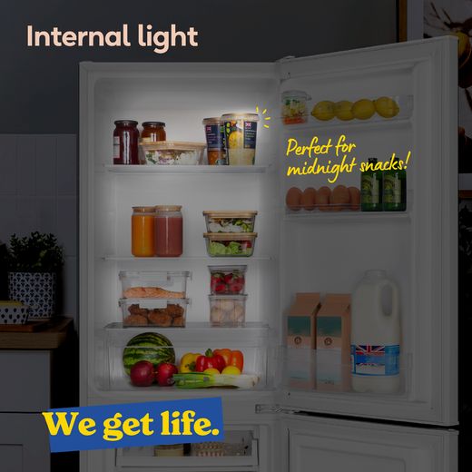 Russell Hobbs RH143FF492E1W 14cm 70/30 Fridge Freezer - White - Annotation - internal light shot