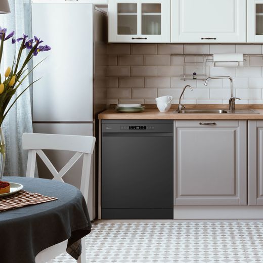 Hisense Standard Dishwasher - Black - Dishwasher in kitchen