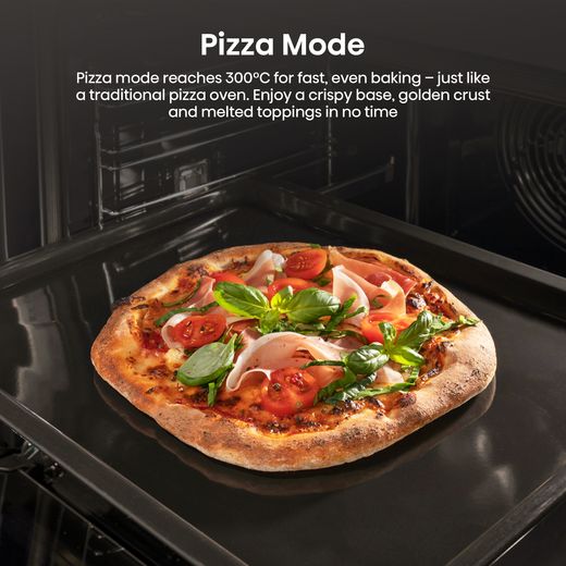 Hisense Hi2 BI626PBUPUK Built In Electric Single Oven with Pyrolytic Cleaning - Jet Black - Annotation - Pizza mode