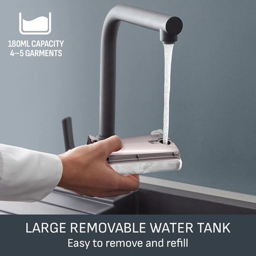 Tefal Pure Force DT8765G0 Handheld Garment Steamer - Grey / Rose Gold - Annotation - water tank shot