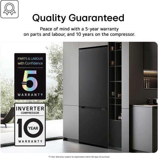 LG NatureFRESH™ GBBS524CEV 203cm No Frost Fridge Freezer - Black Steel  - Annotation - Quality shot