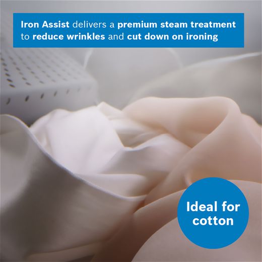 Bosch Series 4 9Kg / 5Kg Washer Dryer - White - Annotation - Iron assit