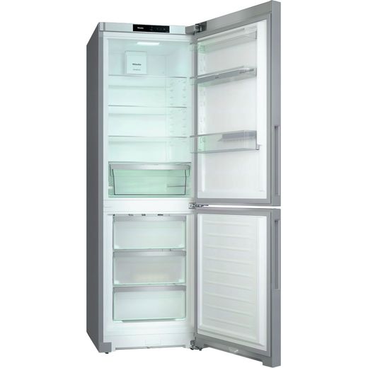 Miele KFN4375BD EL Wifi Connected 202cm 70/30 Frost Free Fridge Freezer - Silver - right perspective door open shot