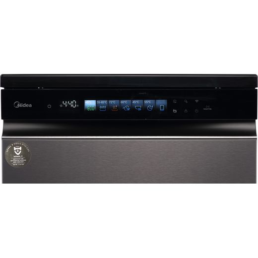 Midea Standard Dishwasher - Dark Inox - control panel shot