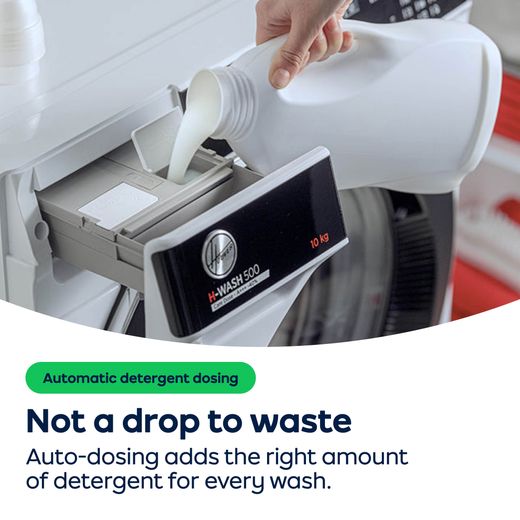 Hoover Pro Wash Series 7 HBQD410BL10JU-80 10kg Washing Machine with 1400 rpm - Matte Black - AO Annotation -Auto-dosing
