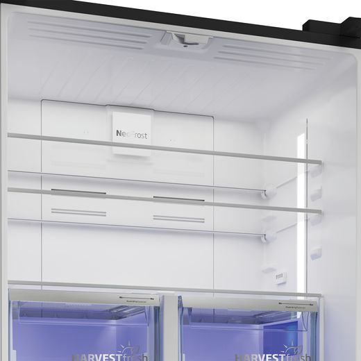 Beko American Fridge Freezer - Black Steel - Close up shelf shot
