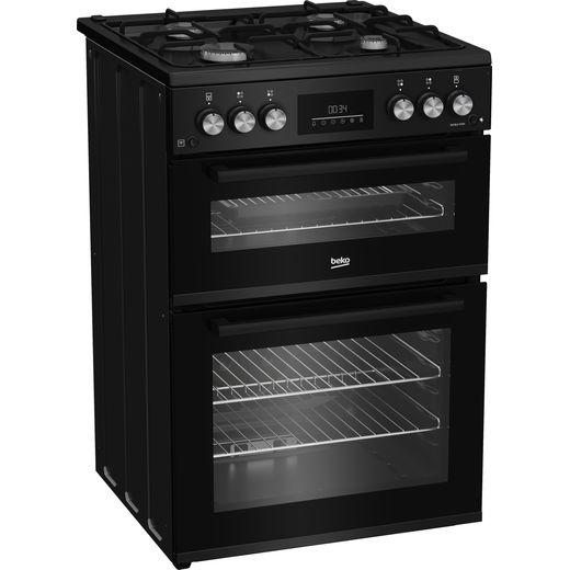Beko 60cm Freestanding Gas Cooker - Black - Right perspective shot