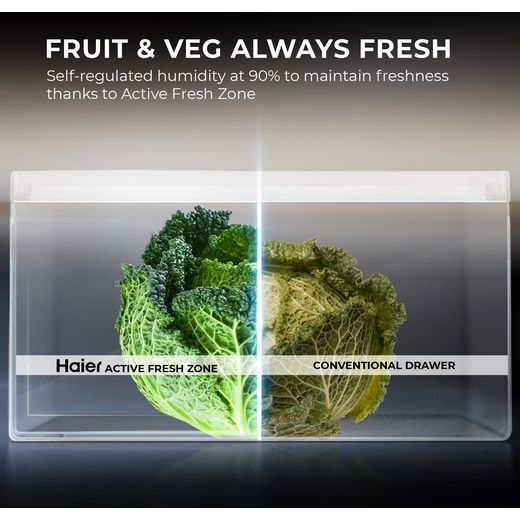 Haier American Fridge Freezer - Inox - annotation - Active Fresh zone